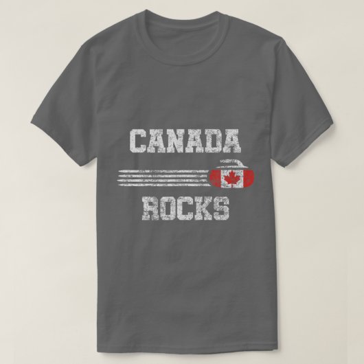Vintages kanadisches Rocks-Curling T-Shirt (Design vorne)