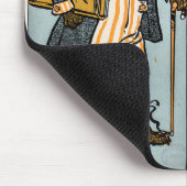 Vintages Kaninchen Bunny with Book - Lehrer, Stude Mousepad (Ecke)