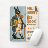 Vintages Kaninchen Bunny with Book - Lehrer, Stude Mousepad (Mit Mouse)