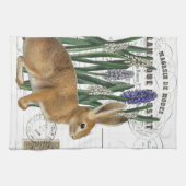 Vintages Kaninchen Französisches Script Handtuch (Horizontal)