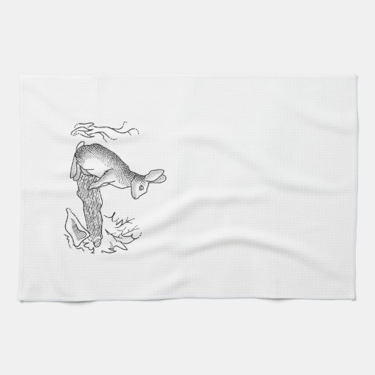 Vintages Kaninchen Geschirrtuch (Horizontal)