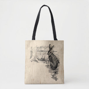 Vintages Kaninchen Illustriert Bunny Art Tasche