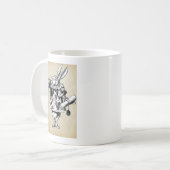 Vintages Kaninchen im Herzen Kaffeetasse (Vorderseite Links)