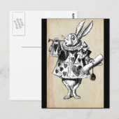 Vintages Kaninchen im Herzen Postkarte (Vorne/Hinten)