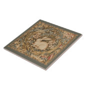 Vintages Kaninchen im mittelalterlichen Stil Fliese (Seite)