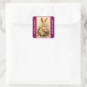Vintages Kaninchen mit Aufkleber mit Rose (Tasche)