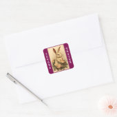 Vintages Kaninchen mit Aufkleber mit Rose (Umschlag)