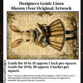 Vintages Kaninchen & Offenes Buch CT7 Entschlüssel Seidenpapier