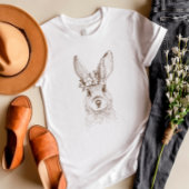 Vintages Kaninchen und Blume T-Shirt