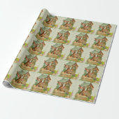 Vintages Kaninchen und Ostereier  Geschenkpapier (Ungerollt)