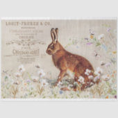 Vintages Kaninchen und Wildblumen Seidenpapier (Vorderseite)