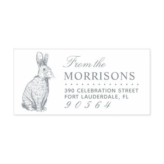 Vintages Kaninchen Zeichne Rücksendeadresse von Fa Permastempel (Design)