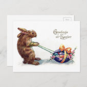 Vintages Kanincheneier Feiertagspostkarte (Vorne/Hinten)