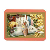 Vintages Kaninchengemälde Ei Magnet (Horizontal)