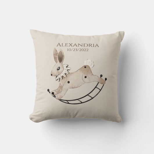 Vintages KaninchenKinderzimmer Kissen (Vorderseite)