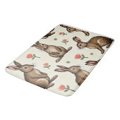 Vintages Kaninchenmuster Badematte (Schrägansicht)