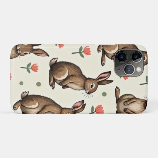 Vintages Kaninchenmuster Case-Mate iPhone Hülle (Rückseite (Horizontal))