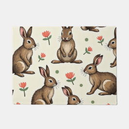 Vintages Kaninchenmuster Fußmatte