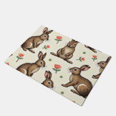 Vintages Kaninchenmuster Fußmatte (Schrägansicht)