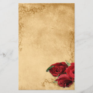Vintages Karamellbraun und Rose Briefpapier
