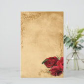 Vintages Karamellbraun und Rose Briefpapier (Stehend Vorderseite)