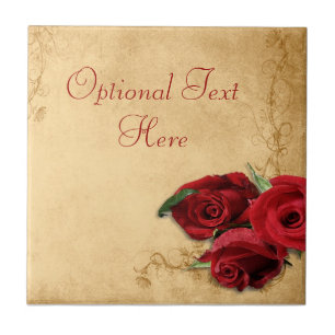 Vintages Karamellbraun und Rose Fliese