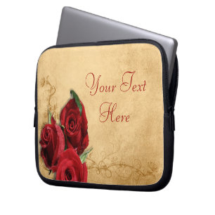 Vintages Karamellbraun und Rose Laptopschutzhülle
