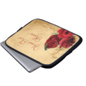 Vintages Karamellbraun und Rose Laptopschutzhülle (Vorne Knopf)