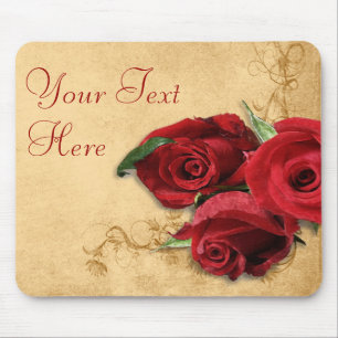 Vintages Karamellbraun und Rose Mousepad