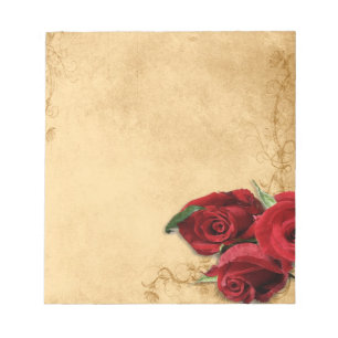 Vintages Karamellbraun und Rose Notizblock