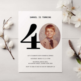 Vintages Kariertes 40. Geburtstag Foto Einladung