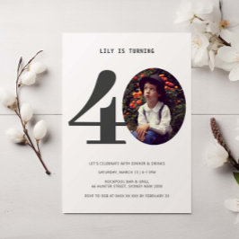 Vintages Kariertes 40. Geburtstag Foto Einladung