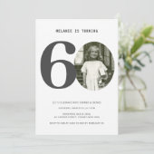 Vintages Kariertes 60. Geburtstag Foto Einladung (Stehend Vorderseite)