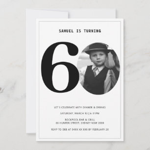 Vintages Kariertes 60. Geburtstag Foto Einladung