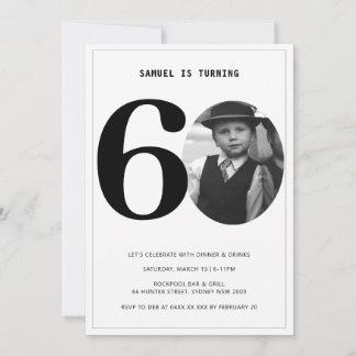 Vintages Kariertes 60. Geburtstag Foto Einladung