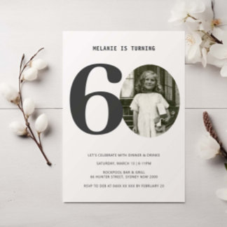 Vintages Kariertes 60. Geburtstag Foto Einladung