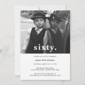 Vintages Kariertes 60. Geburtstag Foto Einladung (Vorderseite)