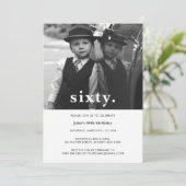 Vintages Kariertes 60. Geburtstag Foto Einladung (Stehend Vorderseite)