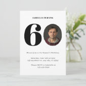 Vintages Kariertes 60. Geburtstag Foto Einladung (Stehend Vorderseite)