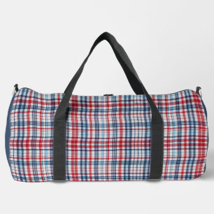 Vintages, kariertes, blaues Muster Duffle Bag