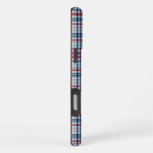 Vintages, kariertes, blaues Muster iPhone Hülle (Rechte Seite)