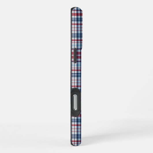 Vintages, kariertes, blaues Muster iPhone Hülle (Rechte Seite)
