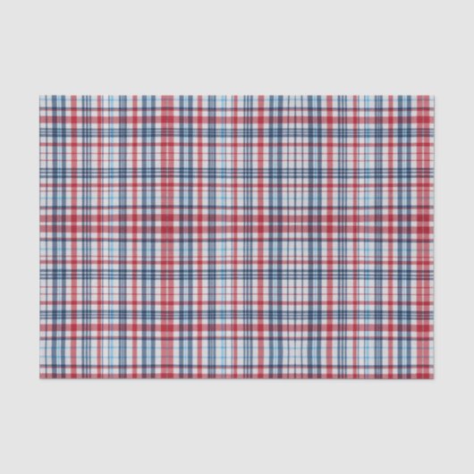 Vintages, kariertes, blaues Muster Seidenpapier (Vorderseite)