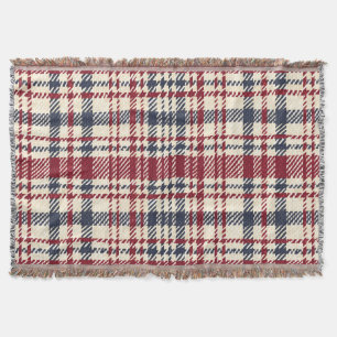 Vintages Kariertes Muster in Rot und Beige Decke