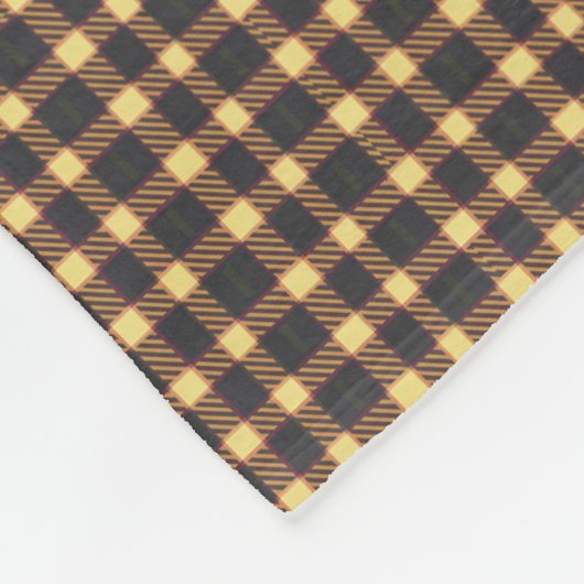 Vintages Kariertes Prüfmuster - Warme Erdtöne Fleecedecke (Ecke)