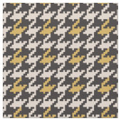 Vintages kariertes Schwarz-Gelb-Hahnentrittmuster Stoff (Nahaufnahme)