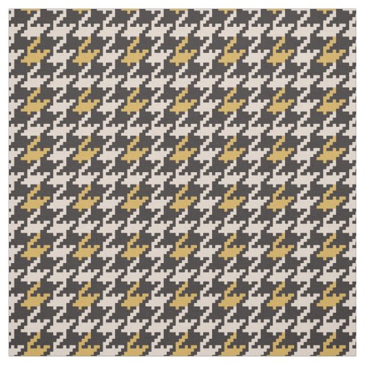 Vintages kariertes Schwarz-Gelb-Hahnentrittmuster Stoff (Muster)