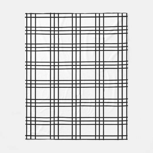 Vintages Kariertes Tartan Schwarz/Weiß Fleecedecke (Vorderseite)