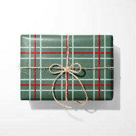 Vintages Kariertes Weihnachtswrapping Paper - Sage Geschenkpapier