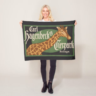 Vintages Karl Hagenbecks Tierpark Circus Poster Fleecedecke